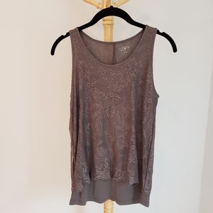 Ann Taylor Loft Lace Sleeveless Dress Blouse, XS